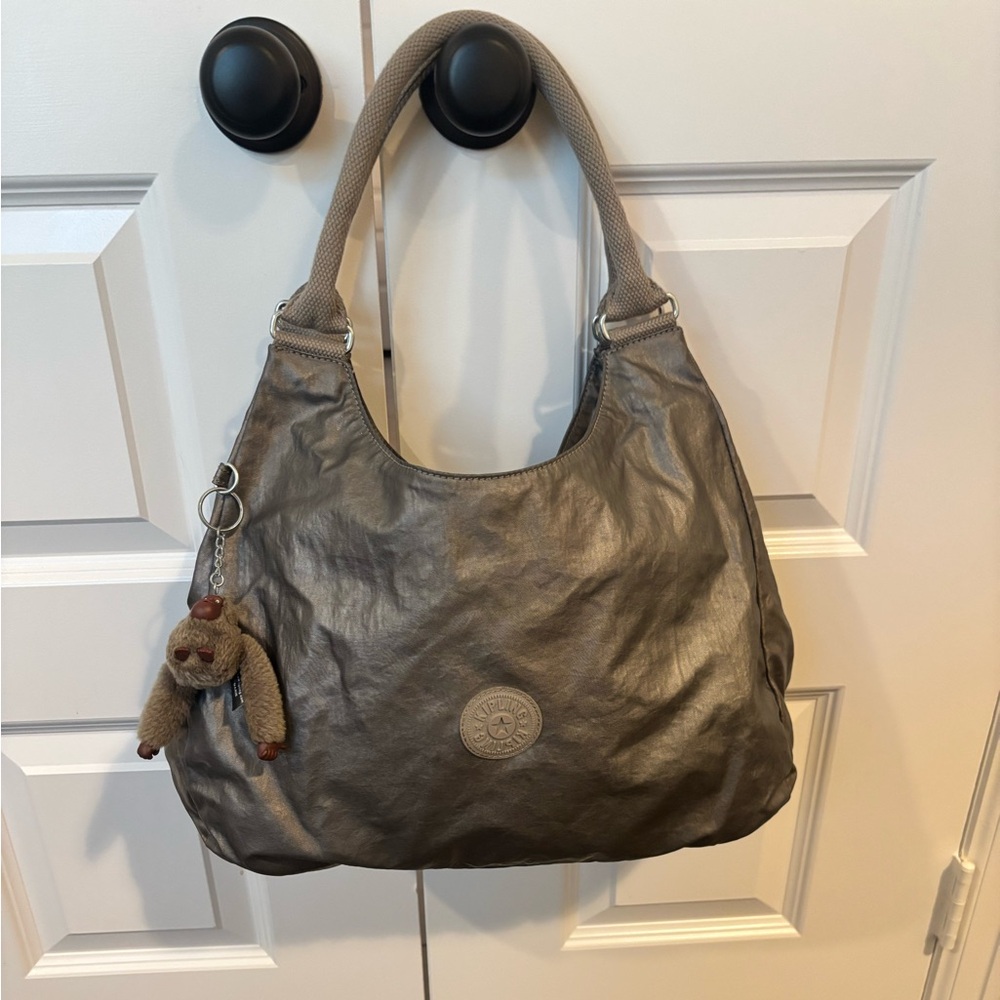 Metallic Gray Kipling Women's shoulder Bag